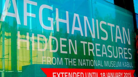 Image of Afghanistan: Hidden Treasures signage